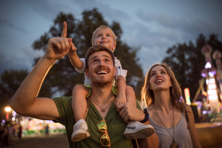 Family enjoying a summer festival.