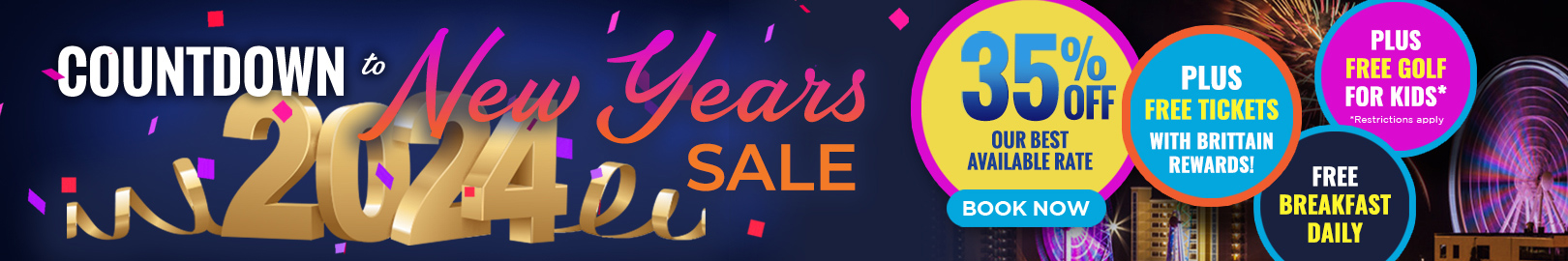 Countdown to New Year's Sale - 40% Off and Free Attraction Tickets