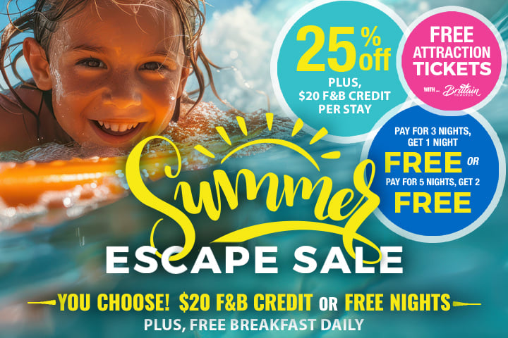 Summer Escape Sale - You Choose! FREE Night(s) OR 25% OFF + $20 Food & Beverage Credit