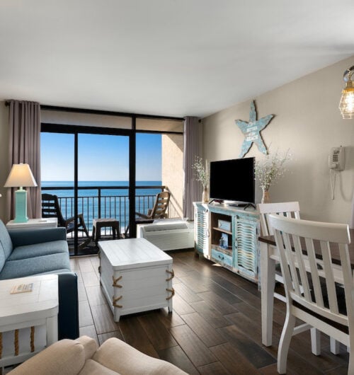 Monterey Bay Oceanfront Luxury King Suite living room.